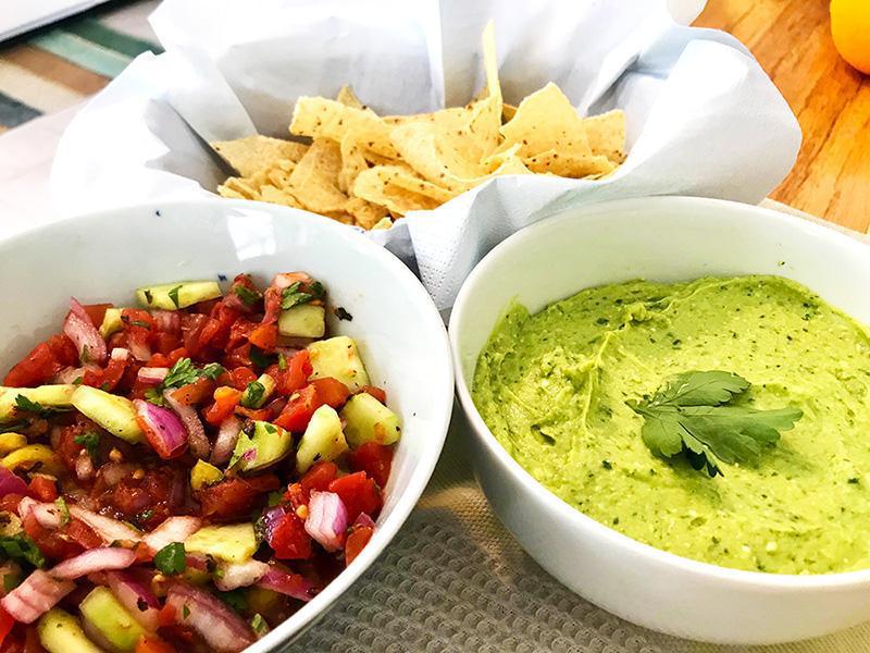 Greek Inspired Salsa & Guacamole