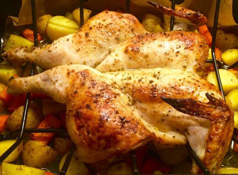Greek-style “Engagement Chicken”
