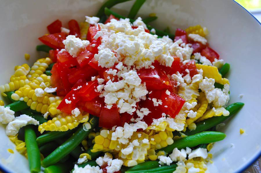 Green Bean, Corn and Feta Salad