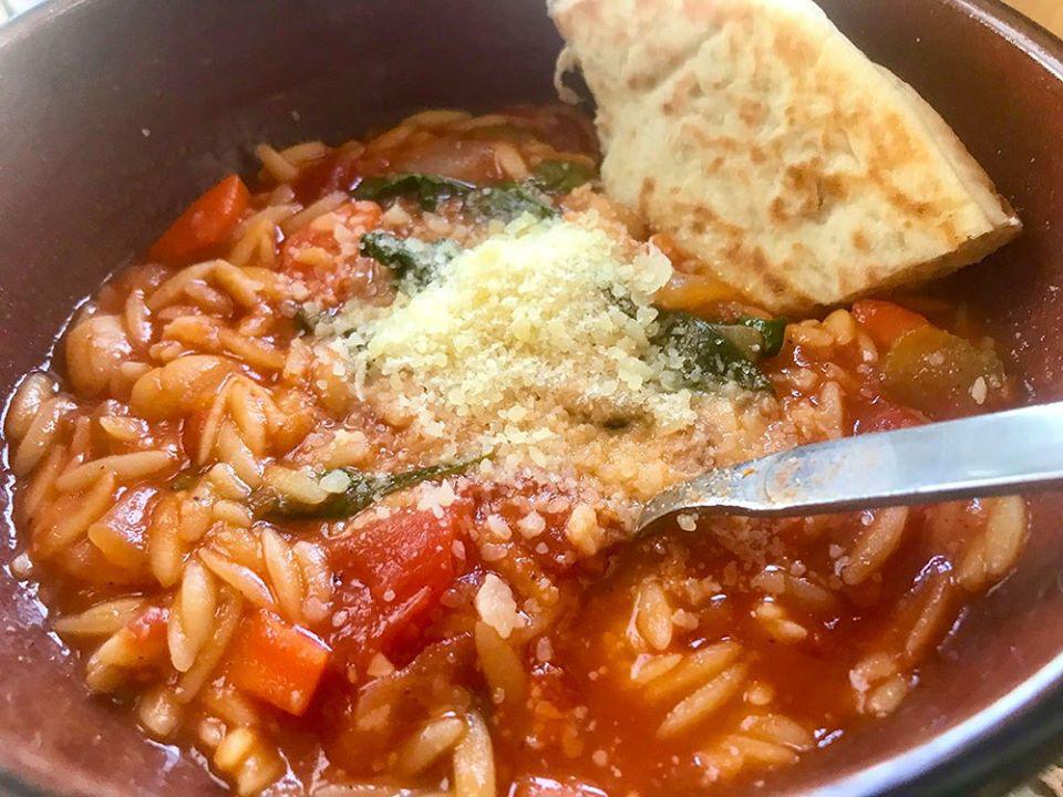 Orzo Spinach and White Bean Soup