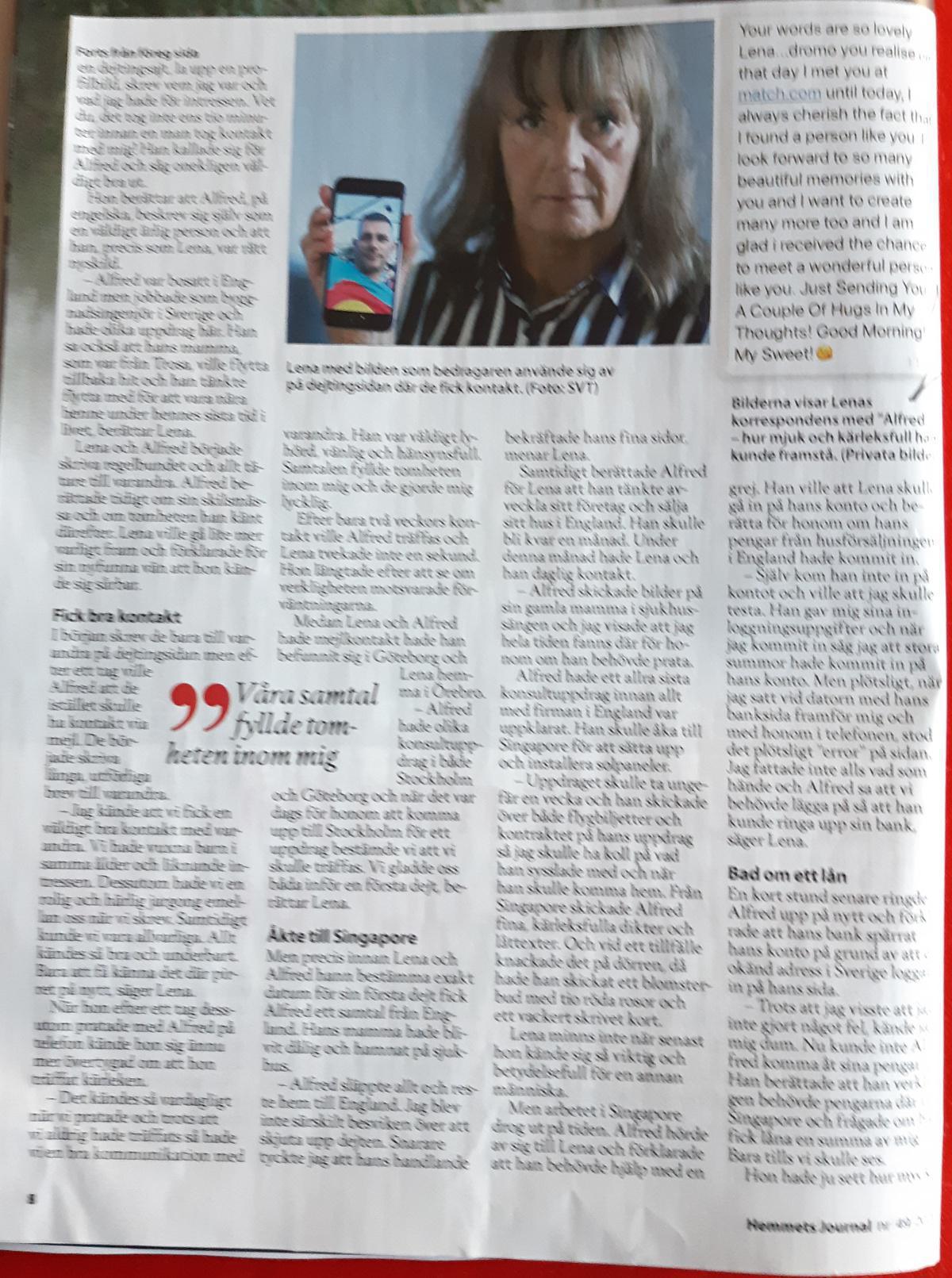 Tidningsartiklar från Sydsvenskan, Allas veckotidning, Örebro, Stenungsund, Expressen, Hemmets Journal, Göteborgsposten och Tranås-Posten Tidningsartiklar från Sydsvenskan, Allas veckotidning, Örebro, Stenungsund, Expressen, Hemmets Journal, Göteborgsposten och Tranås-Posten