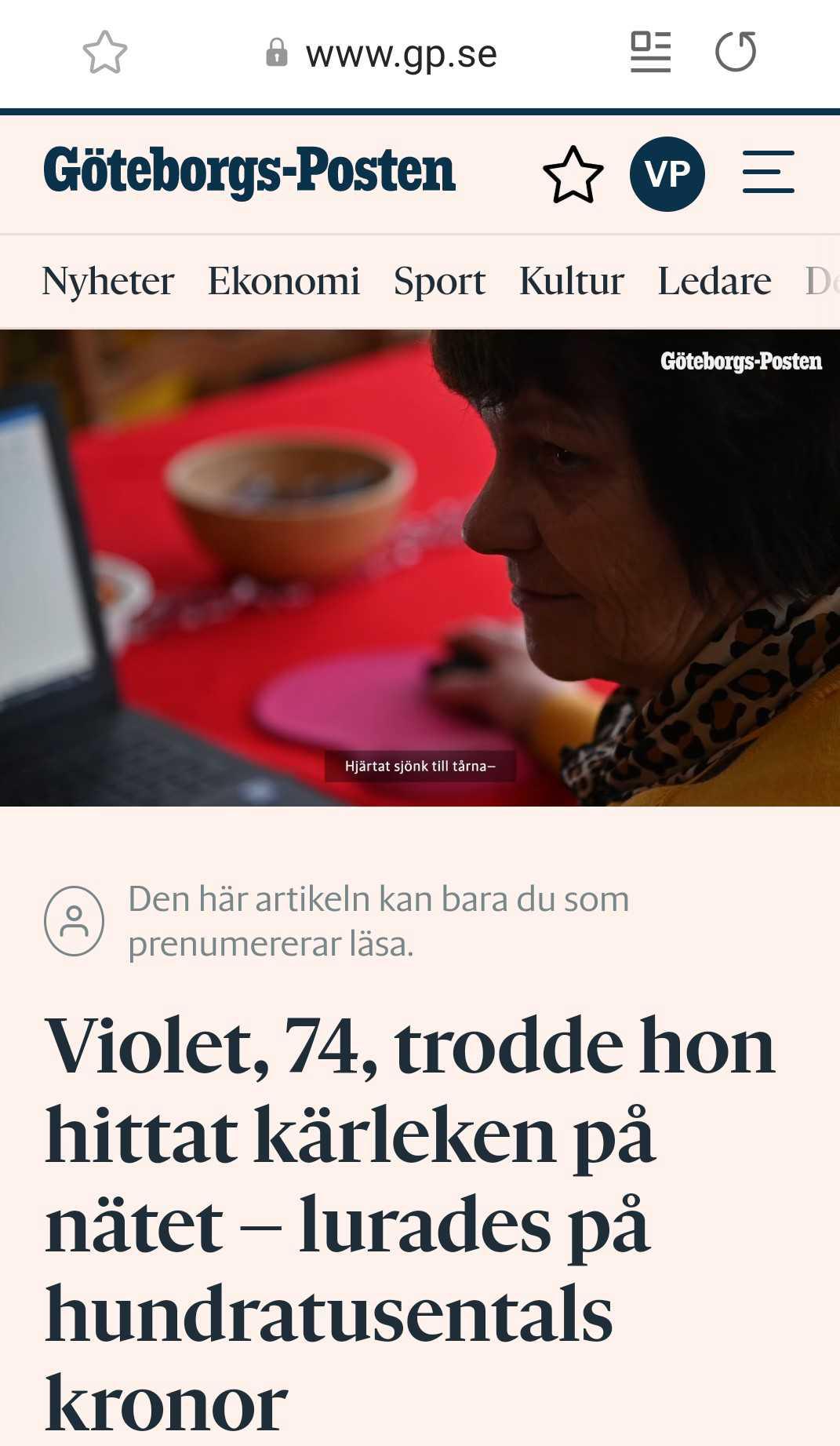 Tidningsartiklar från Sydsvenskan, Allas veckotidning, Örebro, Stenungsund, Expressen, Hemmets Journal, Göteborgsposten och Tranås-Posten 