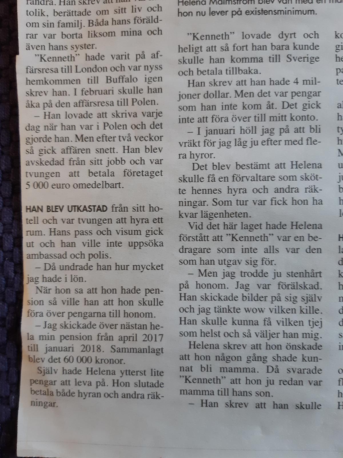 Tidningsartiklar från Sydsvenskan, Allas veckotidning, Örebro, Stenungsund, Expressen, Hemmets Journal, Göteborgsposten och Tranås-Posten Tidningsartiklar från Sydsvenskan, Allas veckotidning, Örebro, Stenungsund, Expressen, Hemmets Journal, Göteborgsposten och Tranås-Posten