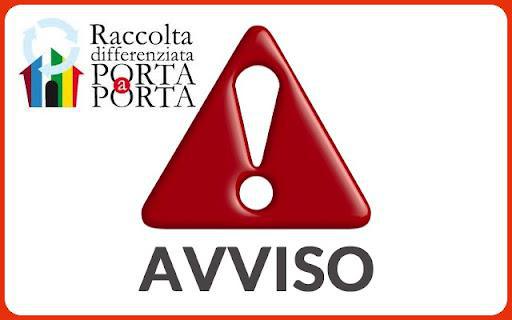 AVVISO RACCOLTA RIFIUTI "PORTA A PORTA" - SI AVVISA LA CITTADINANZA CHE I MASTELLI DEVONO ESSERE ESPOSTI DALLA ORE 00:00 ED ENTRO LE 06:00 E NON OLTRE. 