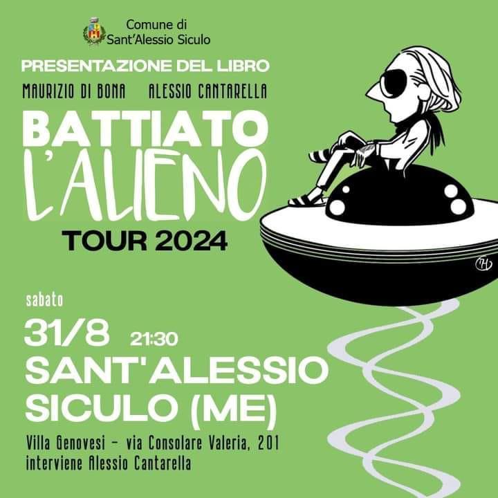 Presentazione del Libro Maurizio Di Bona - Alessio Cantarella "Battiato l'Alieno" Tour 2024 (inizio ore 21:30)