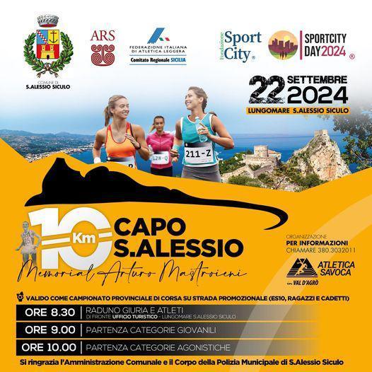 Memorial Arturo Mastroieni - 10 km Capo S.Alessio (inizio ore 08:30)