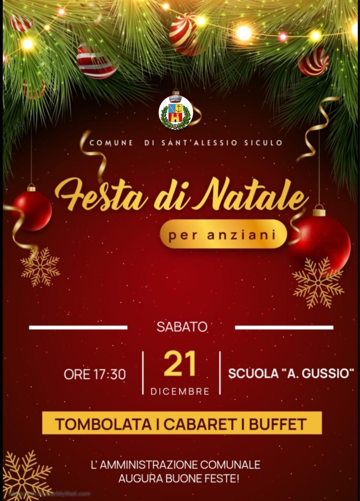 Festa di Natale per anziani - Tombolata, Cabaret, Buffet (inizio ore 17:30)