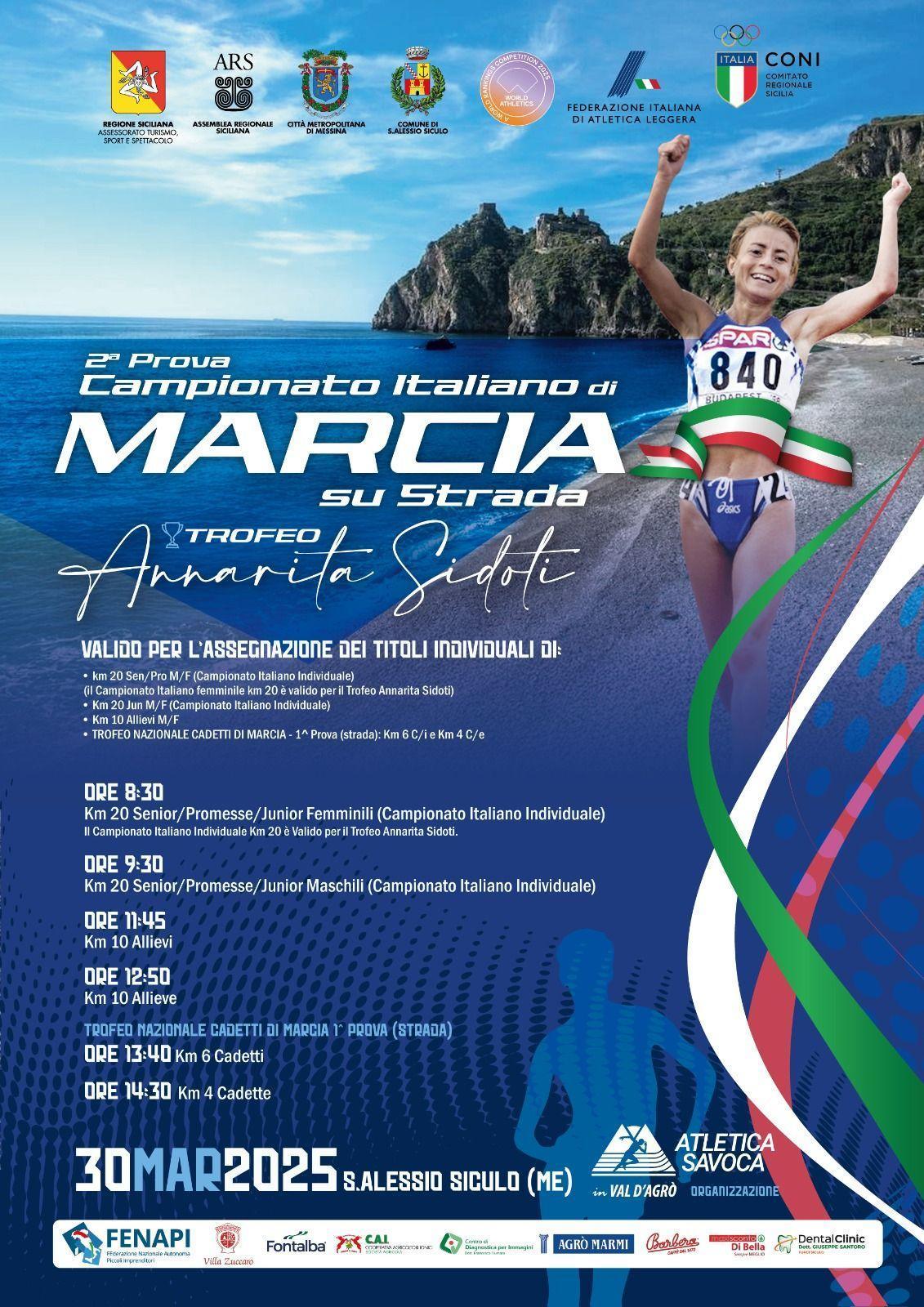 Campionato Italiano di Società di Marcia - Trofeo Annarita Sidoti (inizio ore 08.30)