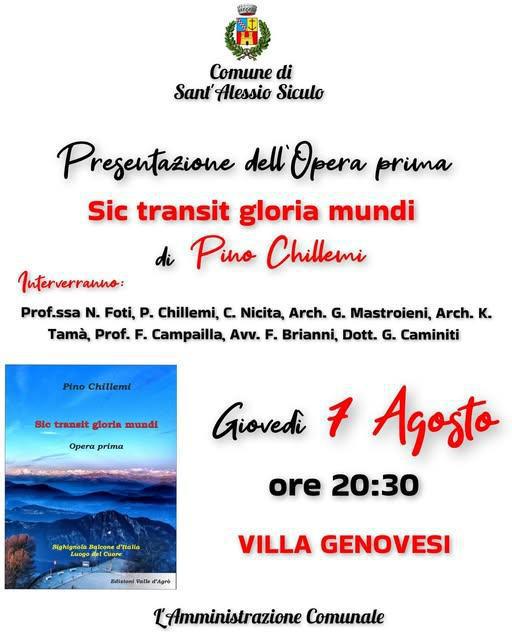 " Sic Transit Gloria Mundi"- Opera Prima (inizio ore 20.30)