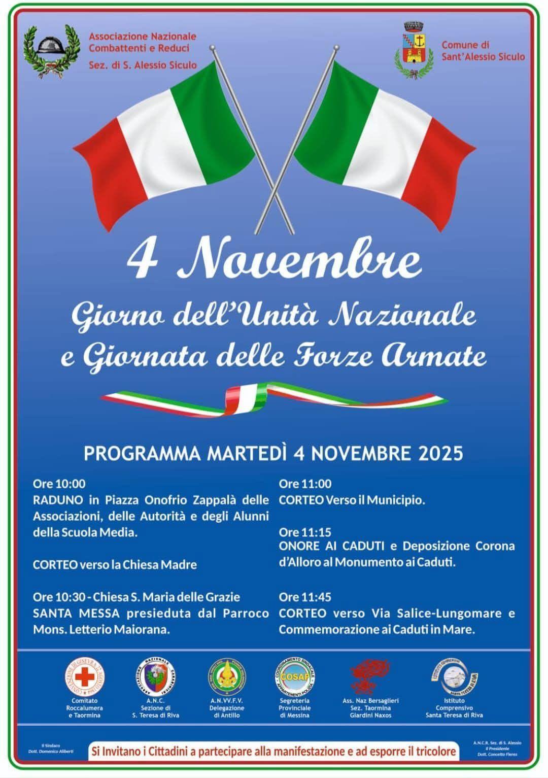 Giorno dell’Unità Nazionale e Giornata delle Forze Armate (inizio ore 10.00)