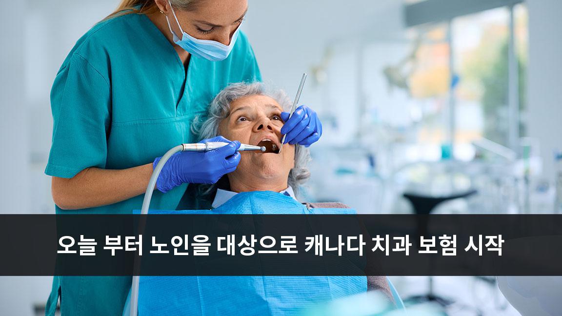 오늘 부터 노인을 대상으로 캐나다 치과 보험 시작