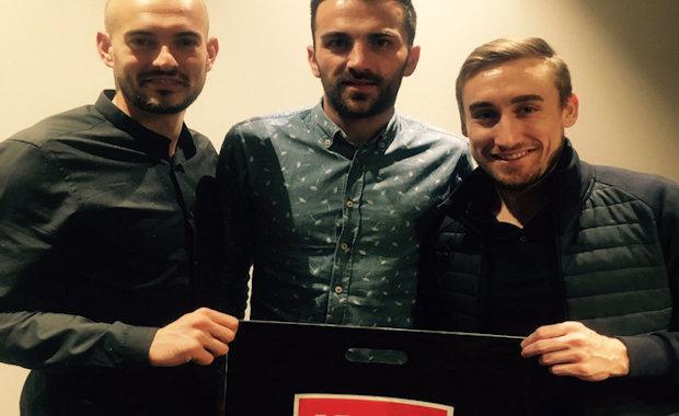 Remy Riou (FC Nantes), Yann Elbracht (FC Limonest) et Max Paysant (FC Limonest)