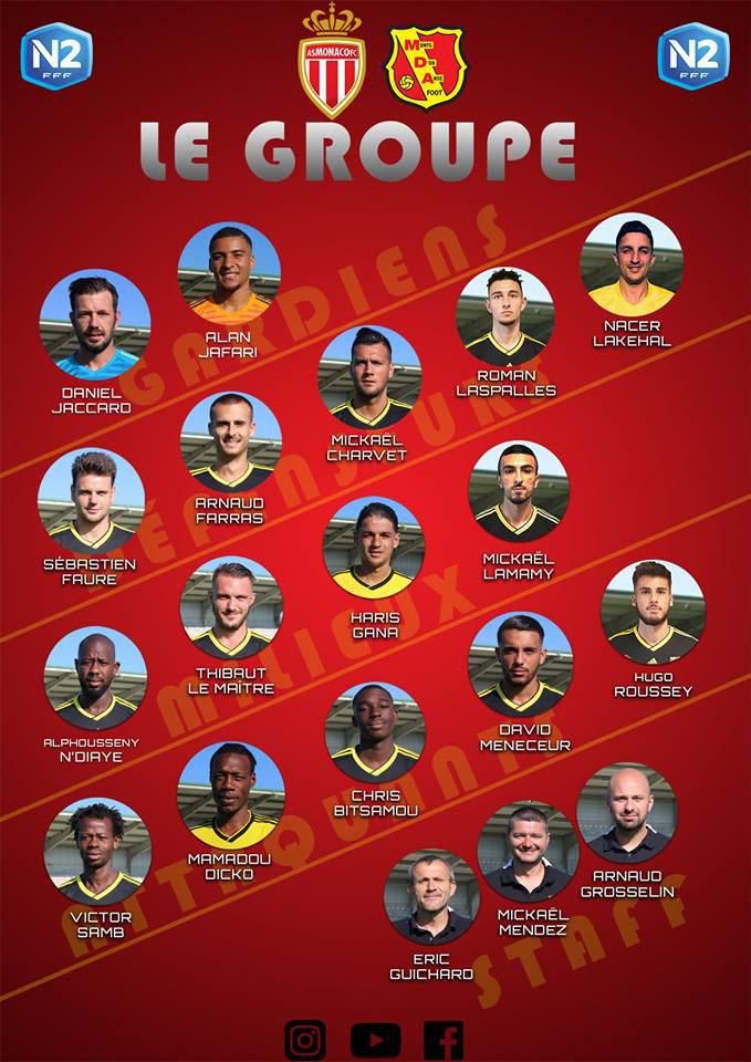 MDA Foot - Le groupe pour le déplacement à l'AS MONCAO B
