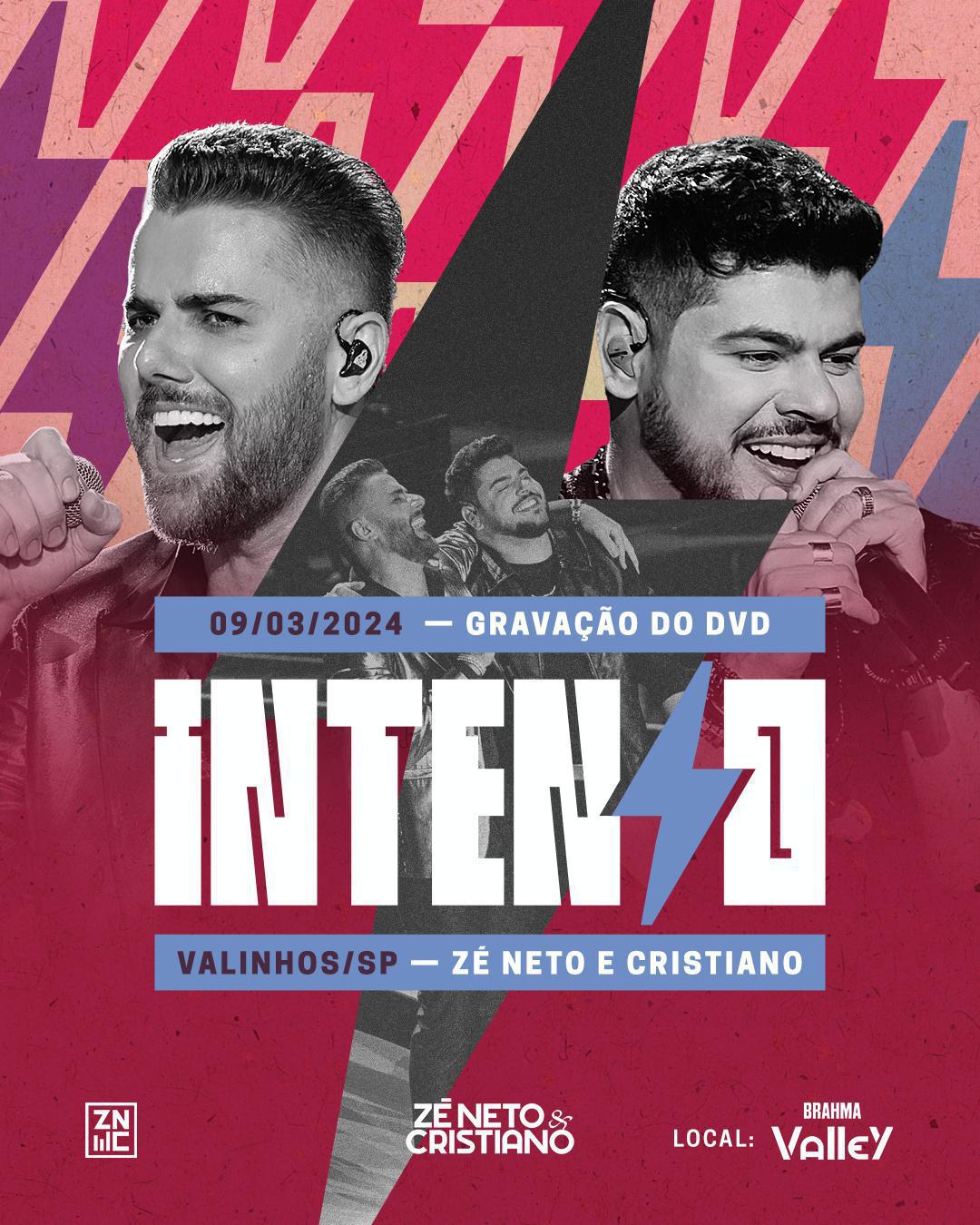 Com ingressos esgotados, Zé Neto & Cristiano começam a disponibilizar guias do DVD "Intenso"