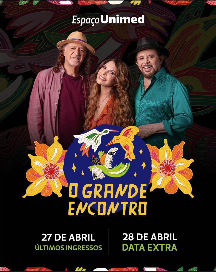 Espaço Unimed terá duas apresentações de "O Grande Encontro" com Alceu Valença, Elba Ramalho e Geraldo Azevedo Espaço Unimed terá duas apresentações de "O Grande Encontro" com Alceu Valença, Elba Ramalho e Geraldo Azevedo