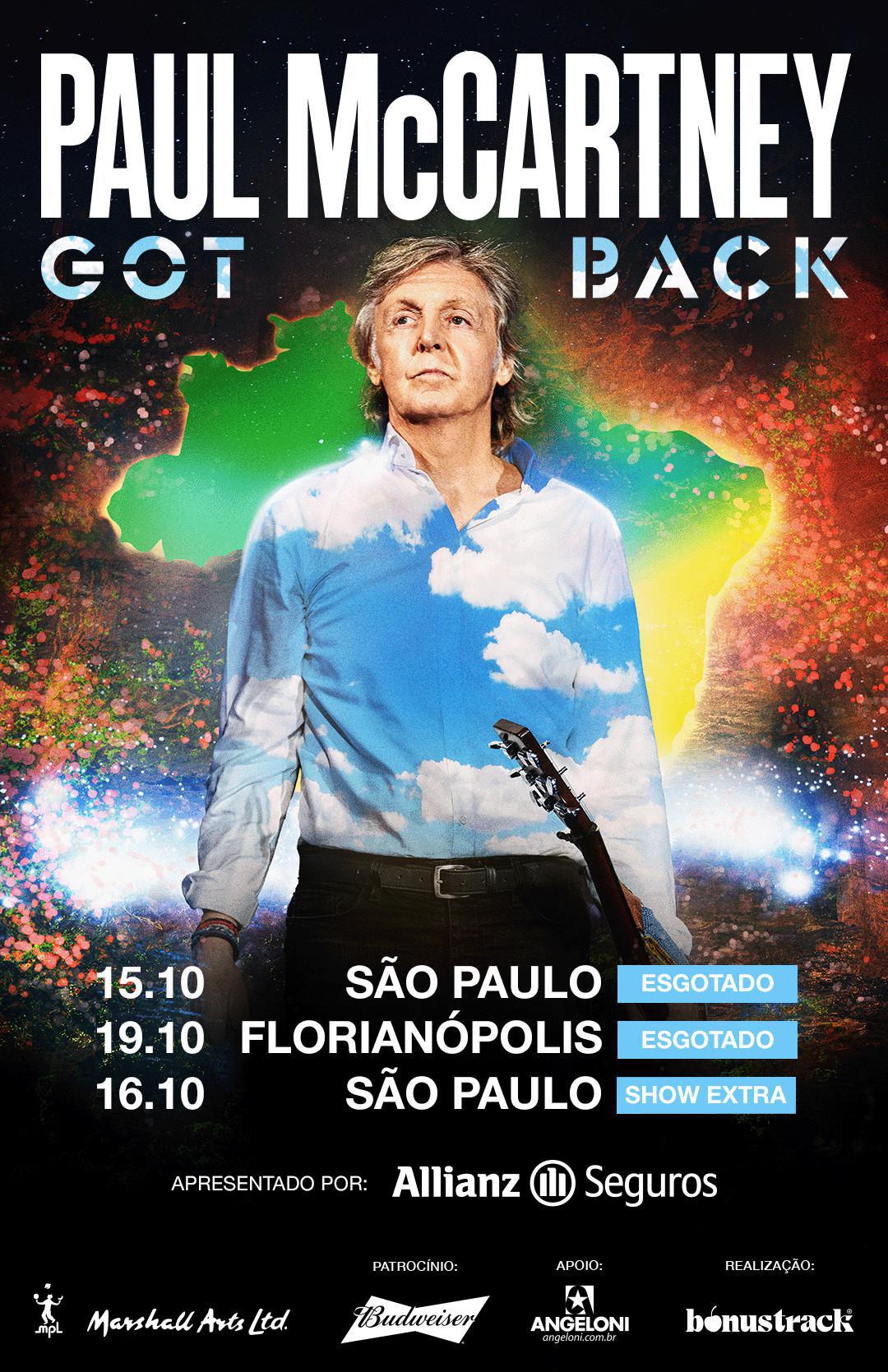 Shows internacionais: Paul McCartney, Lenny Kravitz, Mariah Carey se apresentam no Brasil no segundo semestre