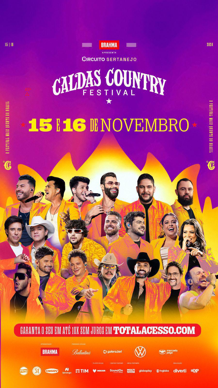 Caldas Country Show comemora 17 anos e divulga cartaz com grandes atrações confirmadas para 2024 