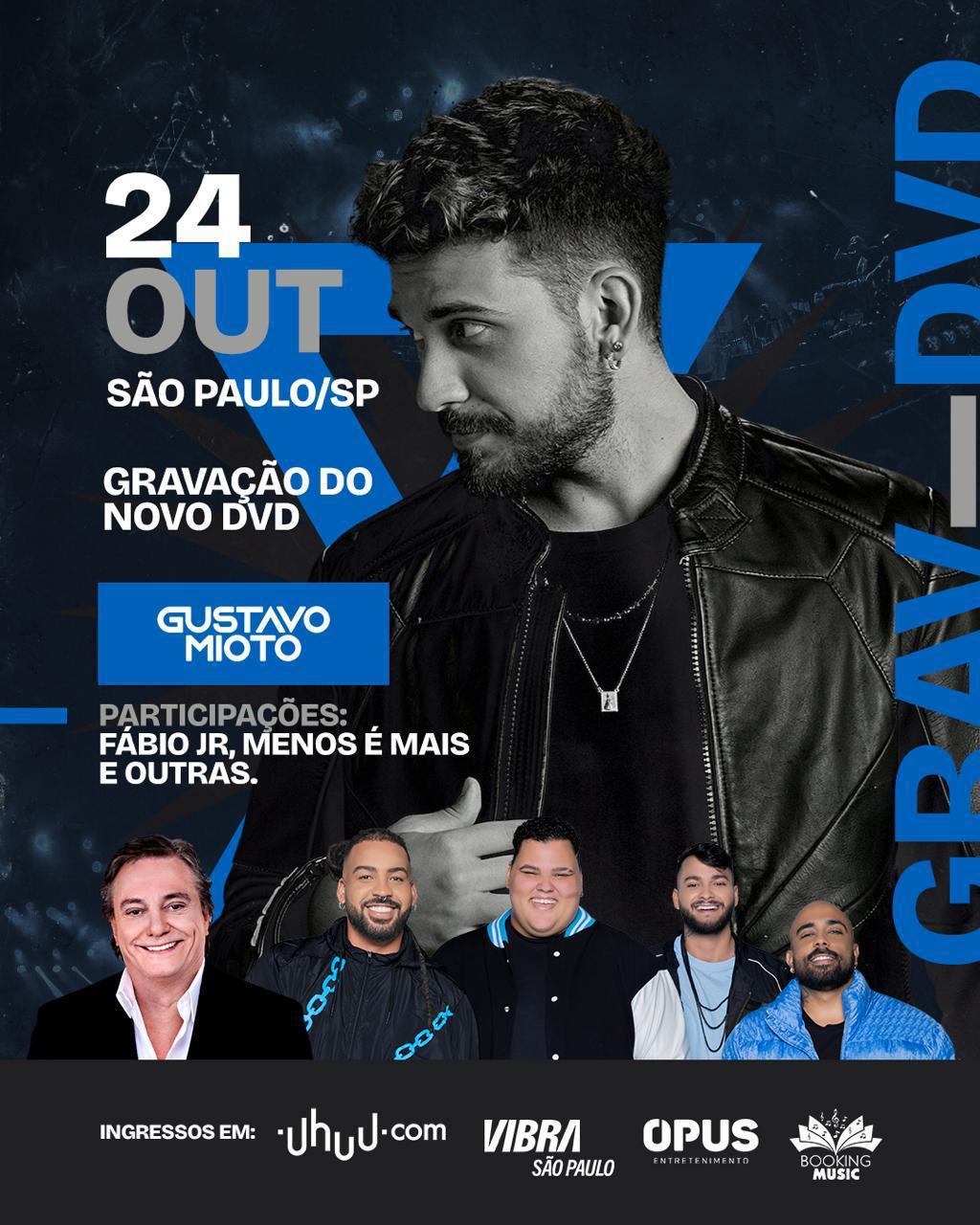 Gustavo Mioto grava novo projeto com inéditas e participações de Fábio Jr. e Menos é Mais Gustavo Mioto grava novo projeto com inéditas e participações de Fábio Jr. e Menos é Mais