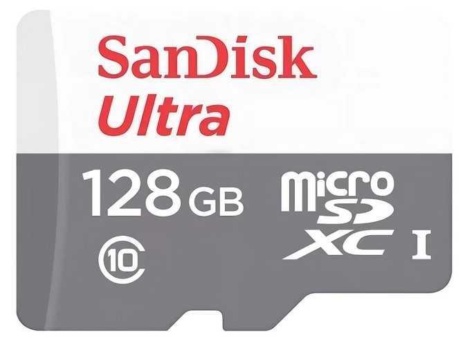 R$ 32,50 Cartão Memoria SanDisk Ultra SDSQUNR-128G-GN3MA 128gb Micro Sd Adaptador