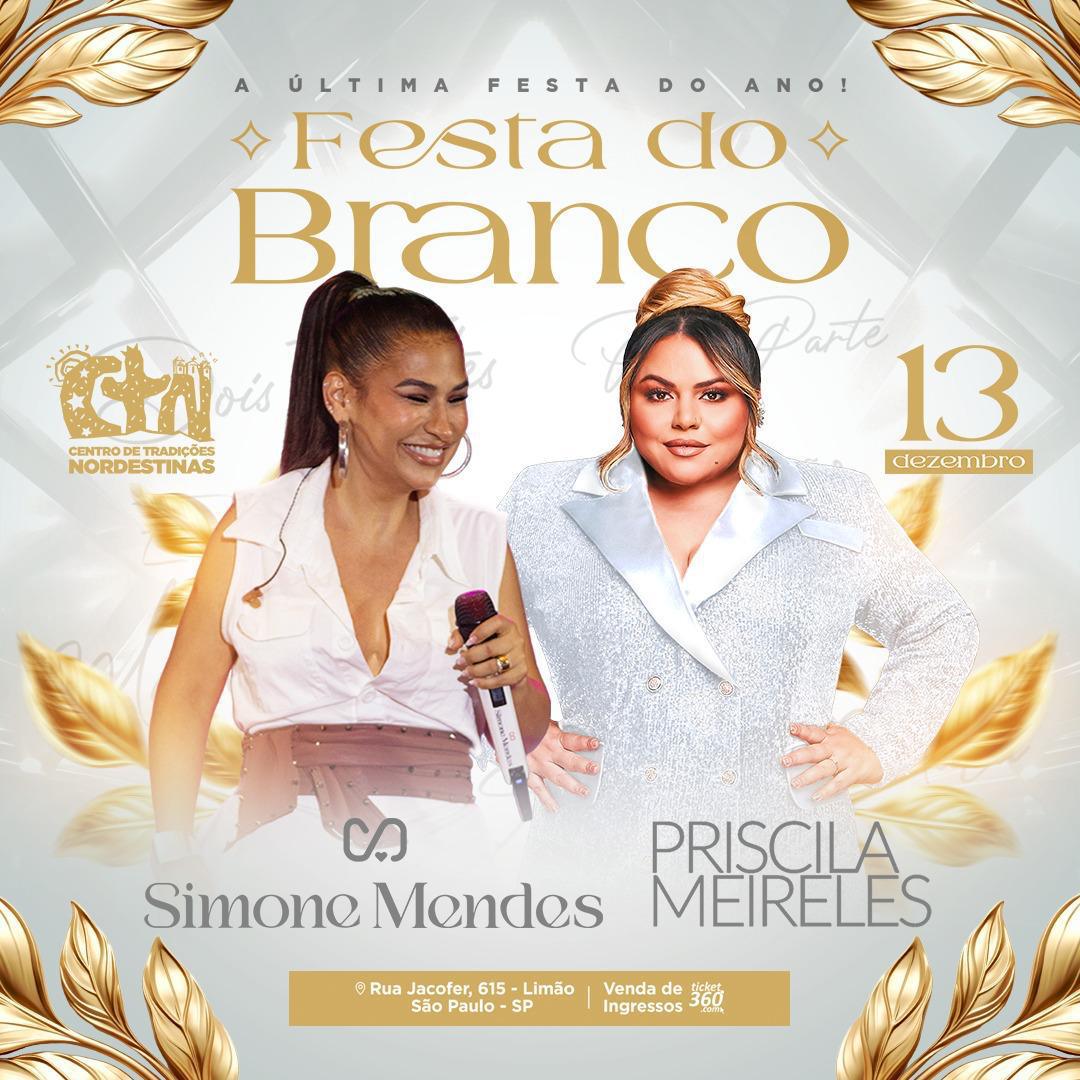 Festa do Branco: Priscila Meireles se apresenta no CTN nesta sexta-feira (13) Festa do Branco: Priscila Meireles se apresenta no CTN nesta sexta-feira (13)