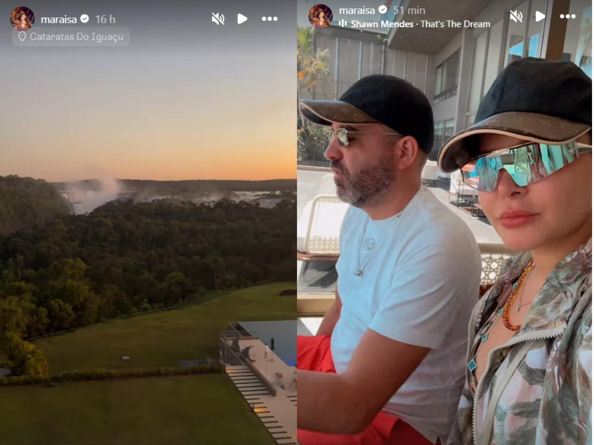 Maraisa e Mocó curtem cenário deslumbrante das Cataratas do Iguaçu em viagem especial Maraisa e Mocó curtem cenário deslumbrante das Cataratas do Iguaçu em viagem especial