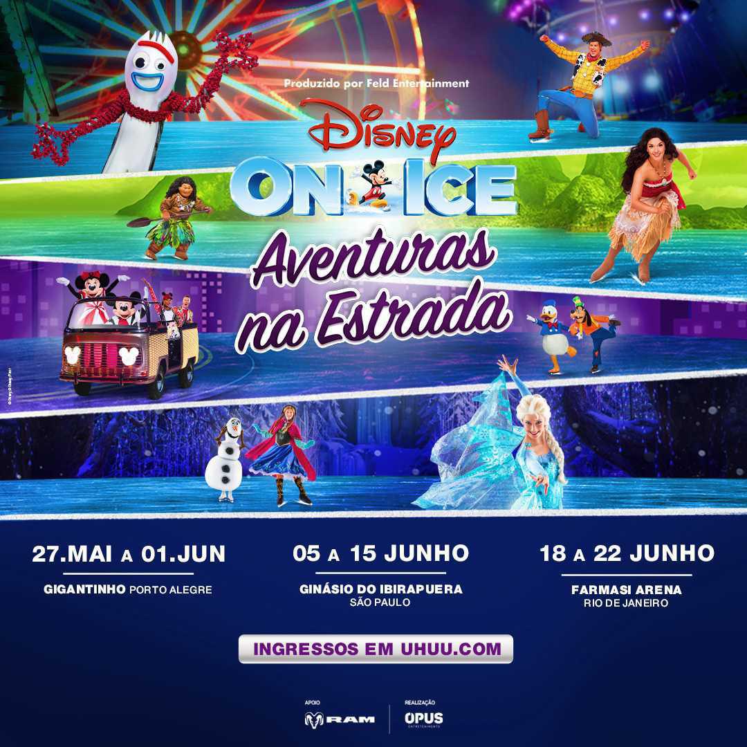 Disney On Ice: Aventuras na Estrada está chegando ao Brasil Disney On Ice: Aventuras na Estrada está chegando ao Brasil