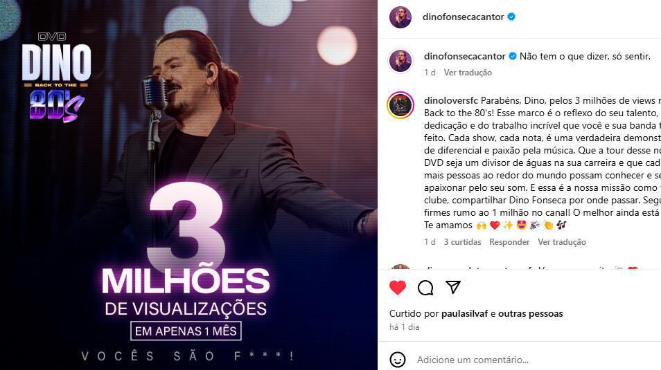 Em viagem aos Estados Unidos, Dino Fonseca comemora sucesso do novo projeto "Back to the 80's" Em viagem aos Estados Unidos, Dino Fonseca comemora sucesso do novo projeto "Back to the 80's"