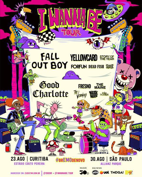 I Wanna Be Tour anuncia line-up com Fall Out Boy, Good Charlotte, Yellowcard, Forfun, entre outros nomes em sua segunda edição