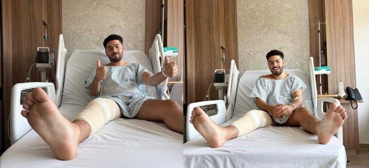 Pedro Sampaio passa por cirurgia no joelho após romper ligamento durante show Pedro Sampaio passa por cirurgia no joelho após romper ligamento durante show