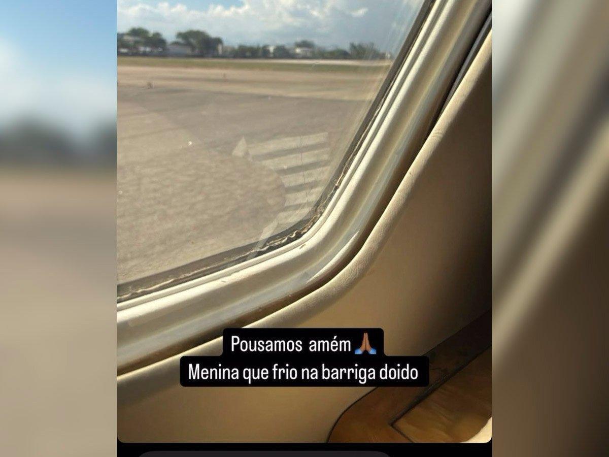 Avião de Ludmilla apresenta falha técnica e realiza pouso de emergência