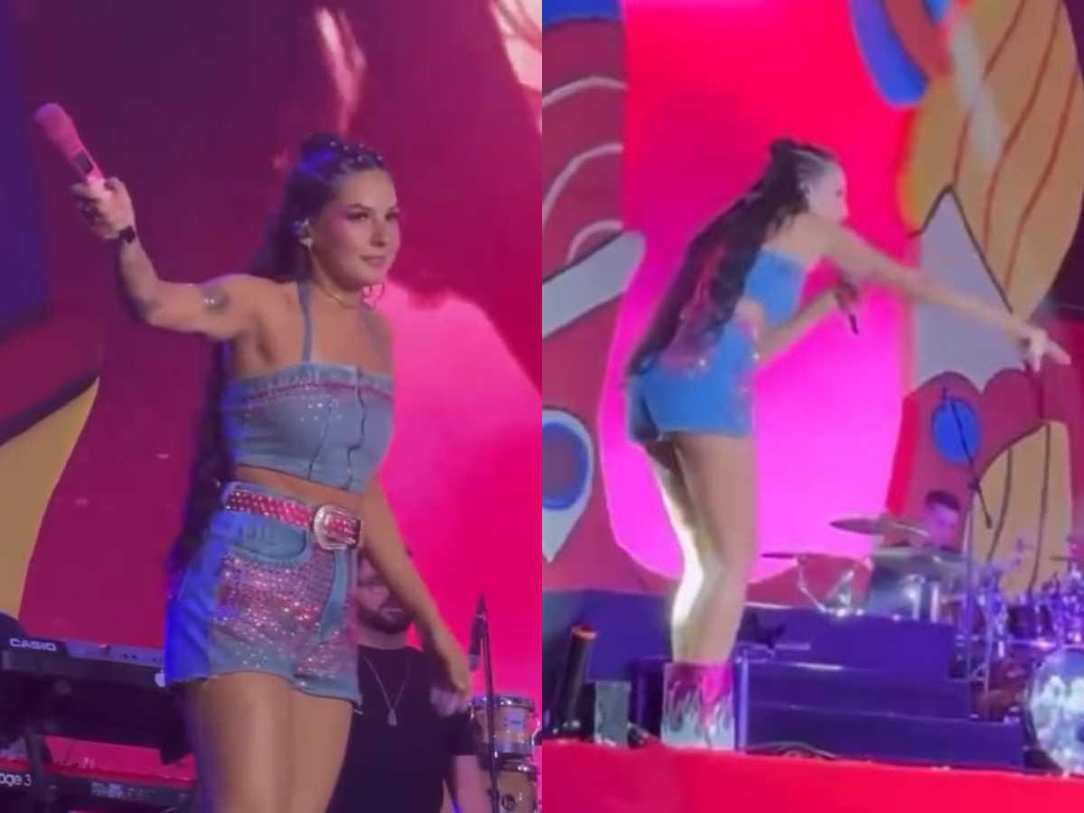Ana Castela para show de Carnaval ao presenciar briga na plateia: "Ih, fora!"