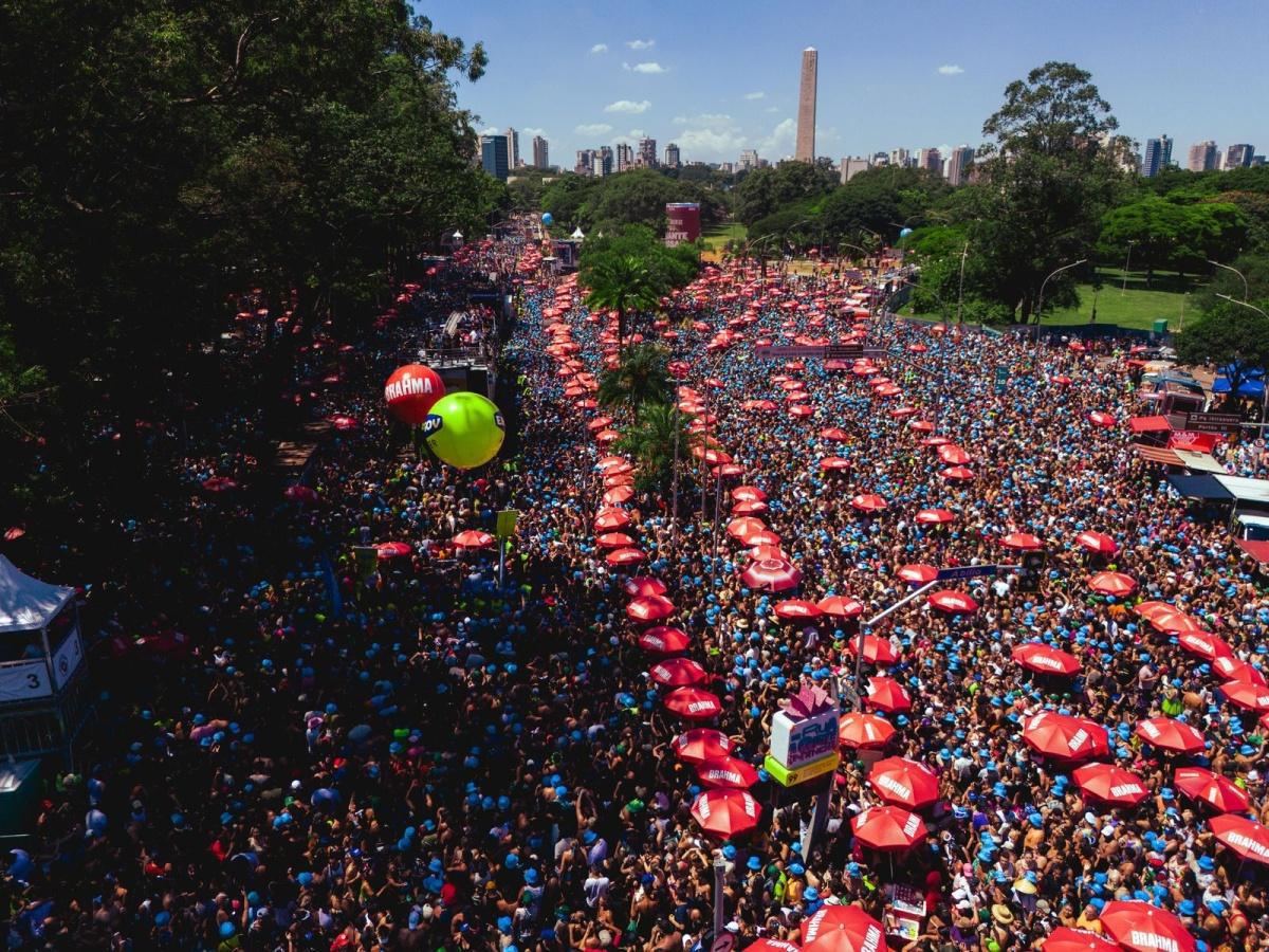 Leo Santana arrasta uma multidão de foliões no Ibirapuera