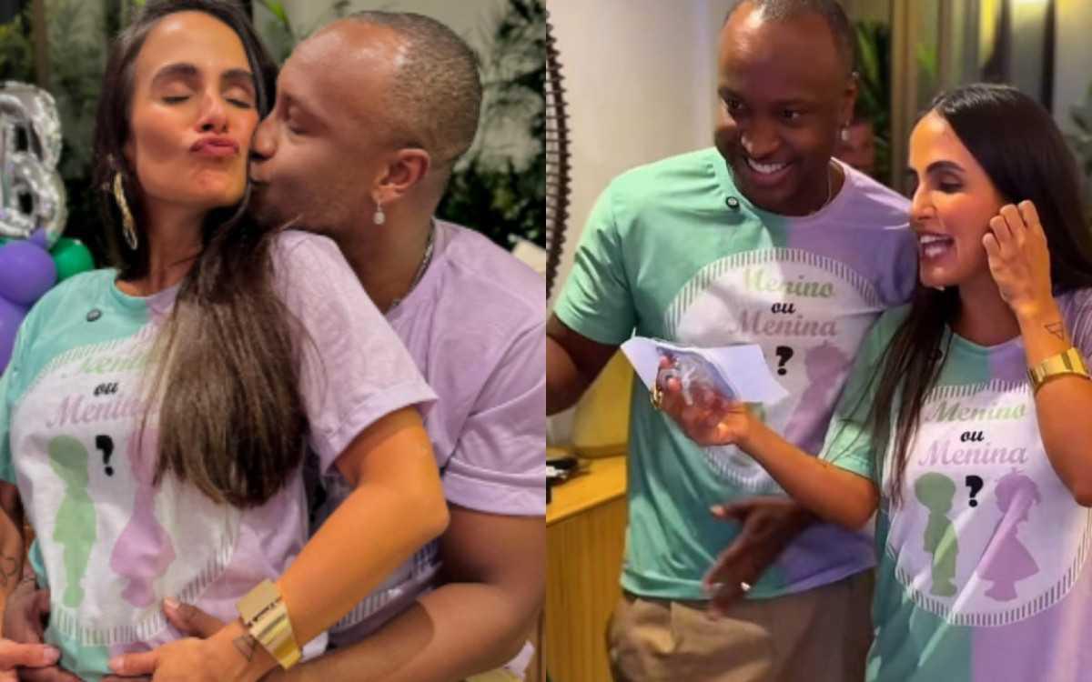 Em clima de emoção, Thiaguinho e Carol Peixinho divulgam nome e gênero do bebê