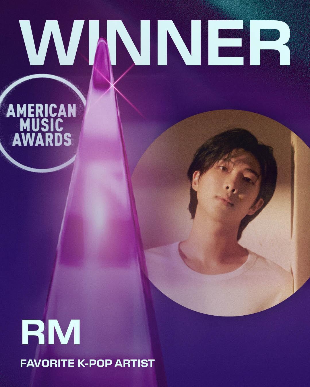 RM do BTS ganha artista favorito de K-pop no American Music Awards 2025