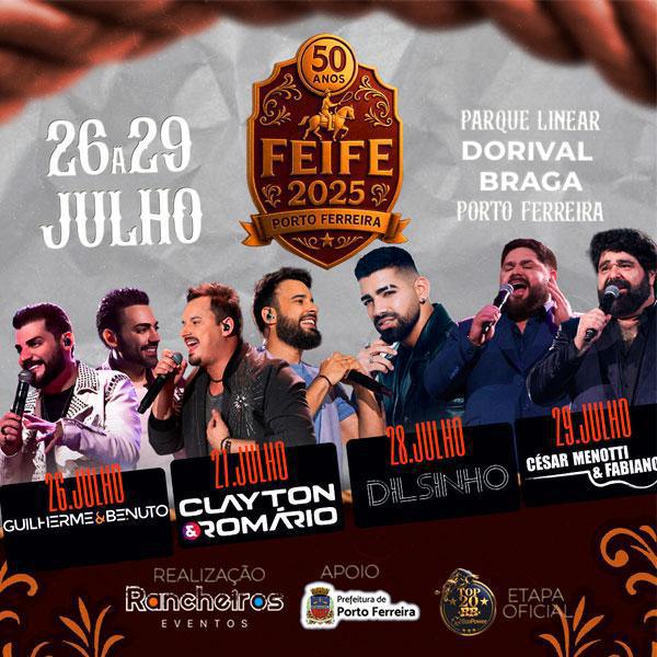 Agenda Guilherme e Benuto Julho 2025