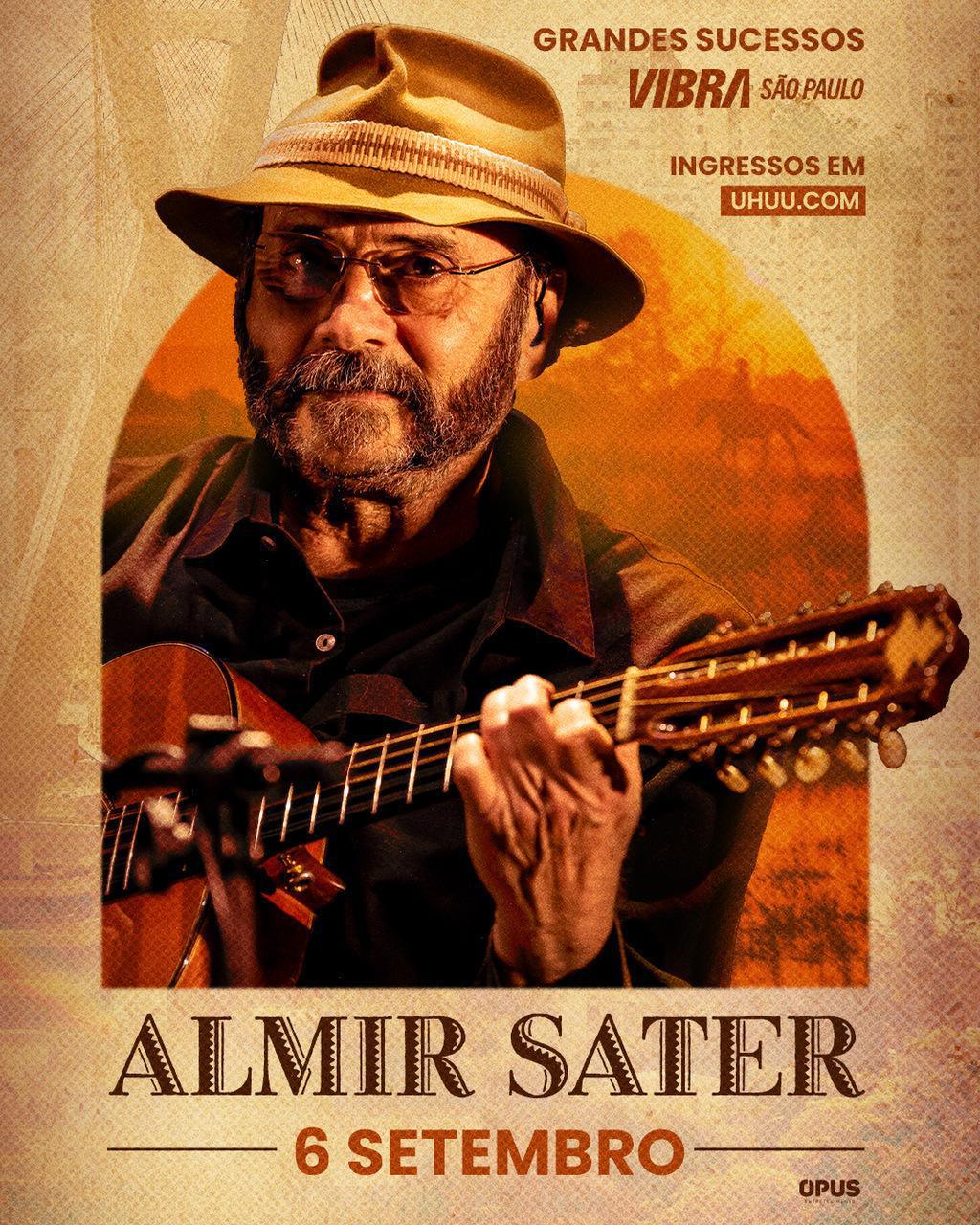 Almir Sater apresenta, neste sábado, na Vibra São Paulo, com clássicos da carreira e novos sucessos
