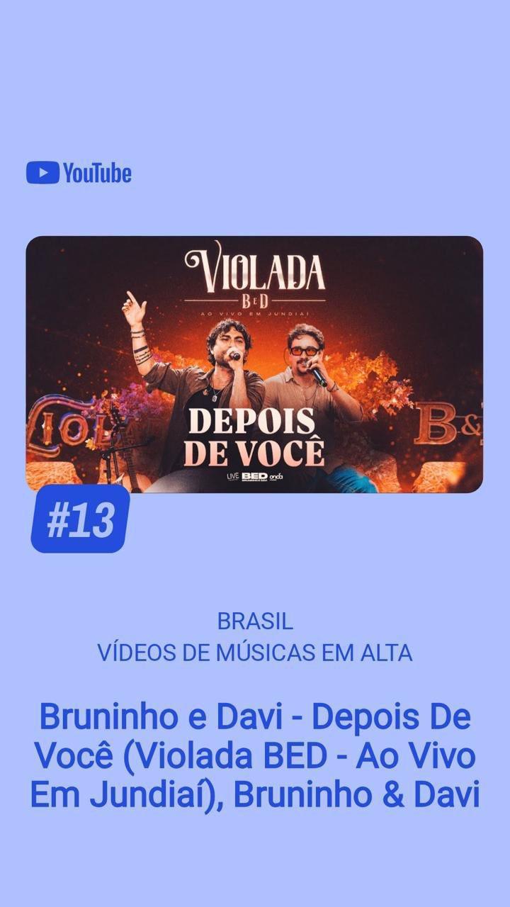 Novo lançamento de Bruninho & Davi rompe 1 milhão de views e se destaca entre os mais ouvidos do país