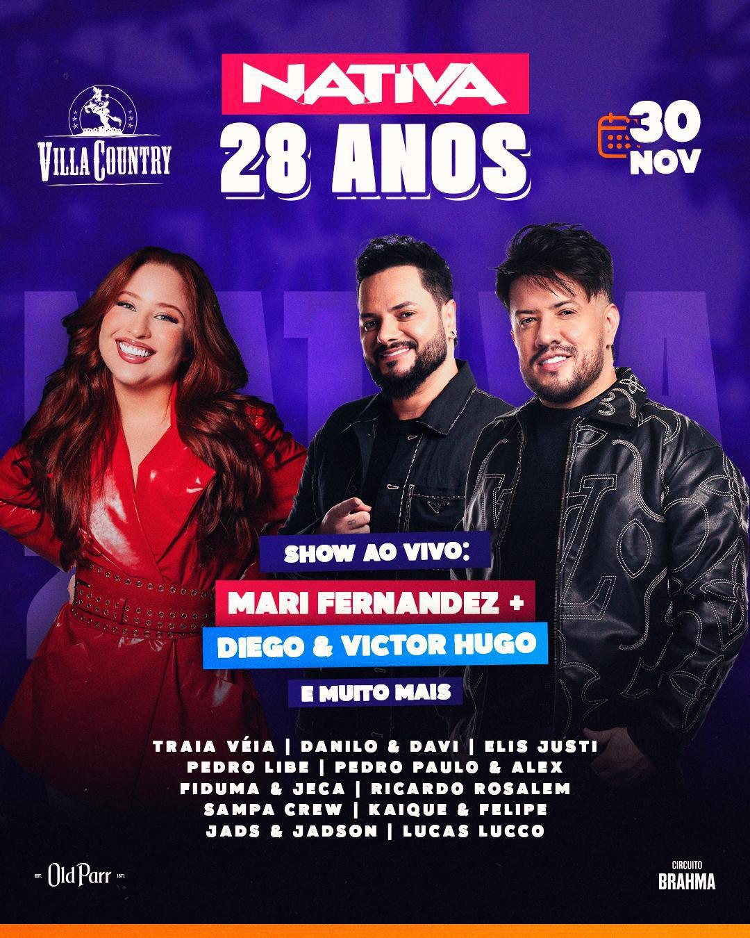 Villa Country recebe megashow de aniversário da Nativa FM neste domingo (30)