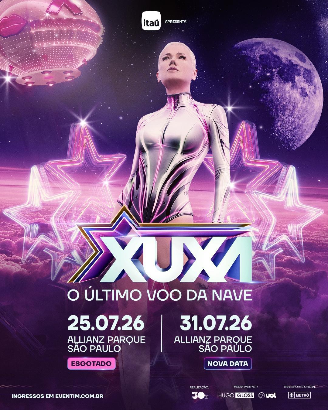Xuxa esgota ingressos e anuncia data extra do show "O Último Voo da Nave", no Allianz Parque, em São Paulo Xuxa esgota ingressos e anuncia data extra do show "O Último Voo da Nave", no Allianz Parque, em São Paulo