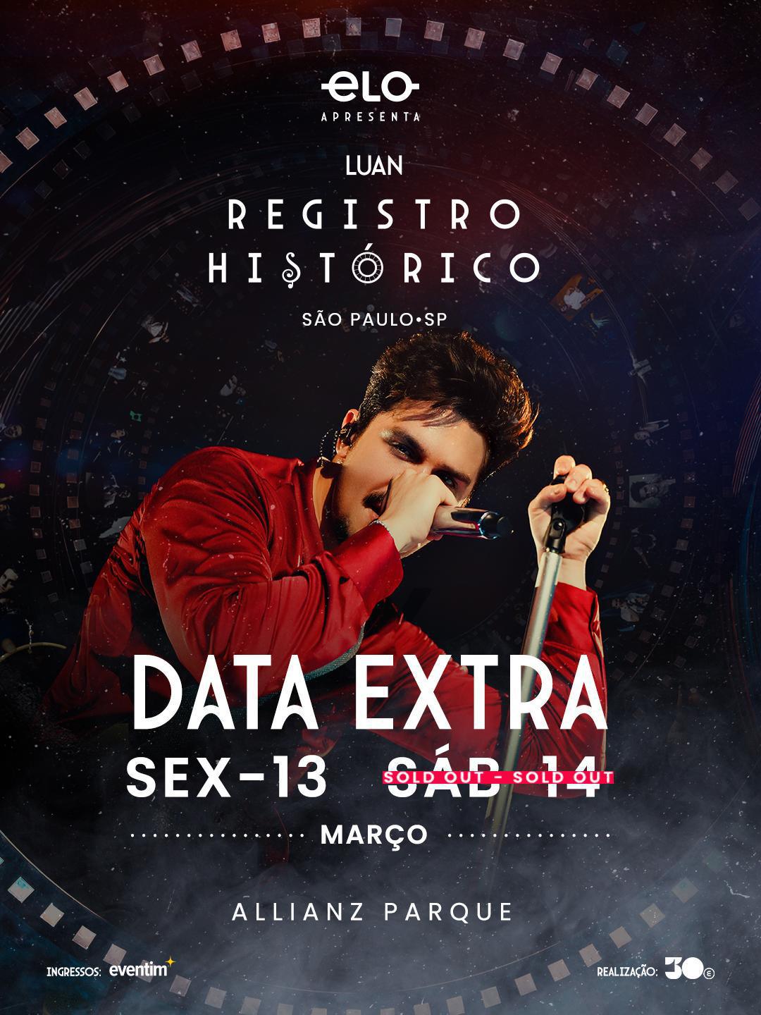 Luan Santana esgota ingressos do show no Allianz Parque, em São Paulo, e anuncia segunda data no estádio Luan Santana esgota ingressos do show no Allianz Parque, em São Paulo, e anuncia segunda data no estádio