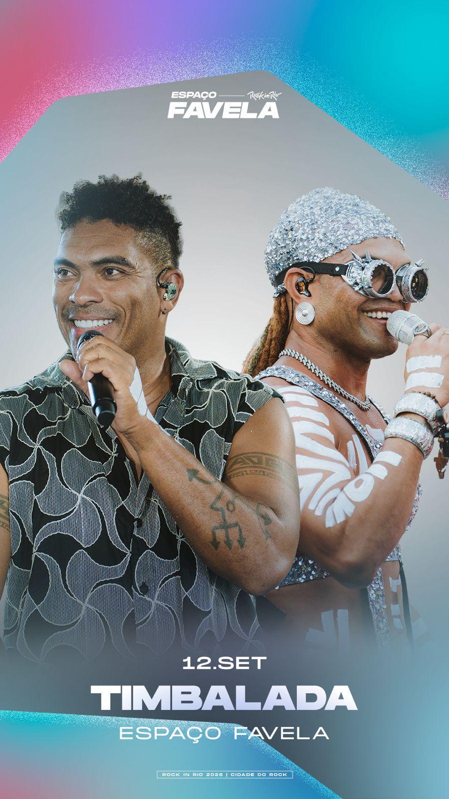 Timbalada Confirma Presença no Rock In Rio 2026 e Leva a Força da Bahia Ao Palco Favela Timbalada Confirma Presença no Rock In Rio 2026 e Leva a Força da Bahia Ao Palco Favela