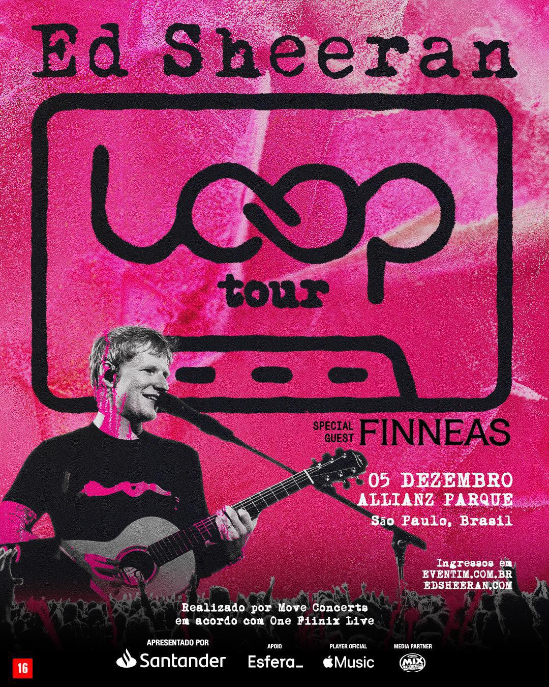 ED SHEERAN anuncia show da nova turnê mundial 'LOOP TOUR' no Brasil ED SHEERAN anuncia show da nova turnê mundial 'LOOP TOUR' no Brasil