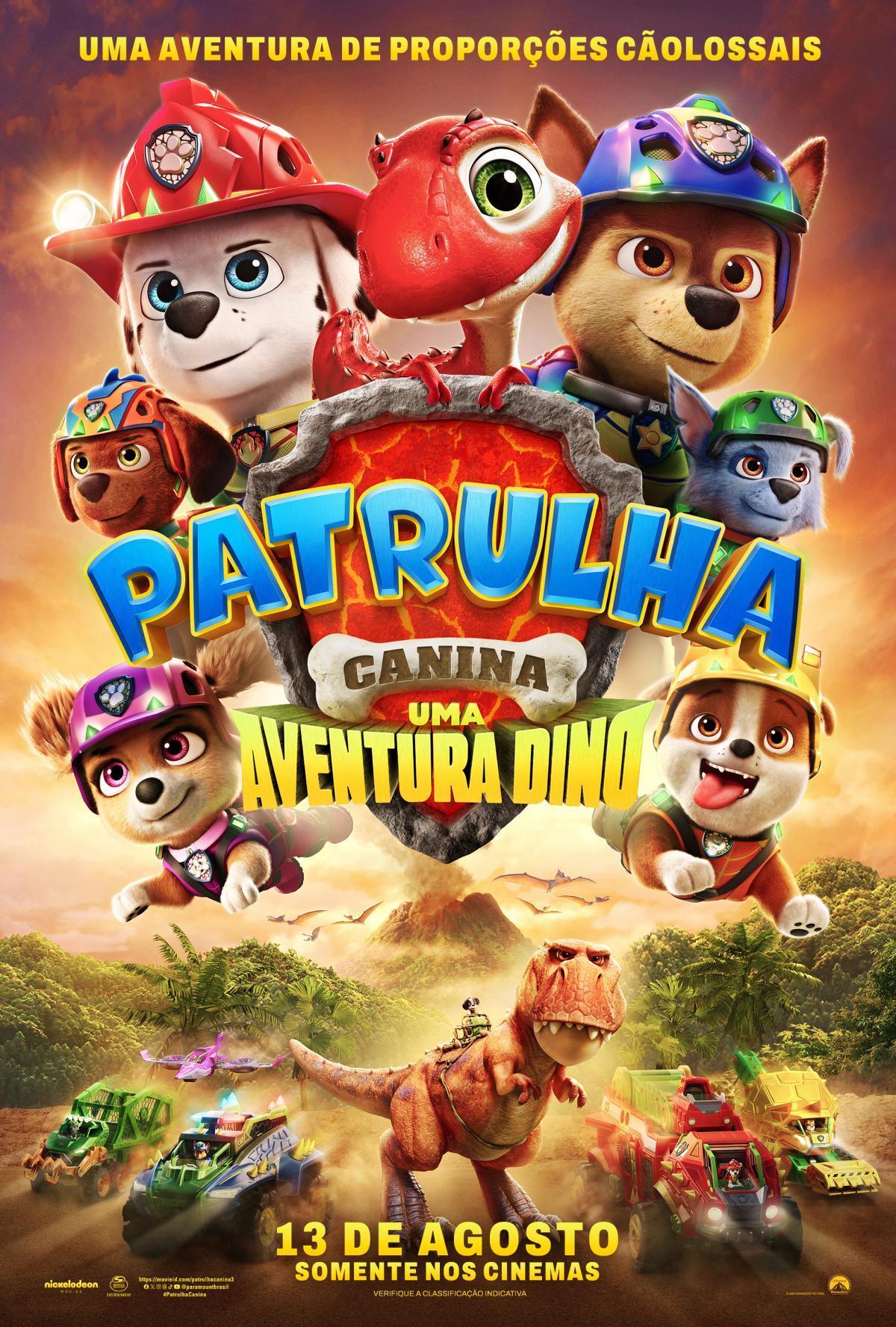 'Patrulha Canina: Uma Aventura Dino' entra em cartaz hoje nos cinemas brasileiros 'Patrulha Canina: Uma Aventura Dino' entra em cartaz hoje nos cinemas brasileiros