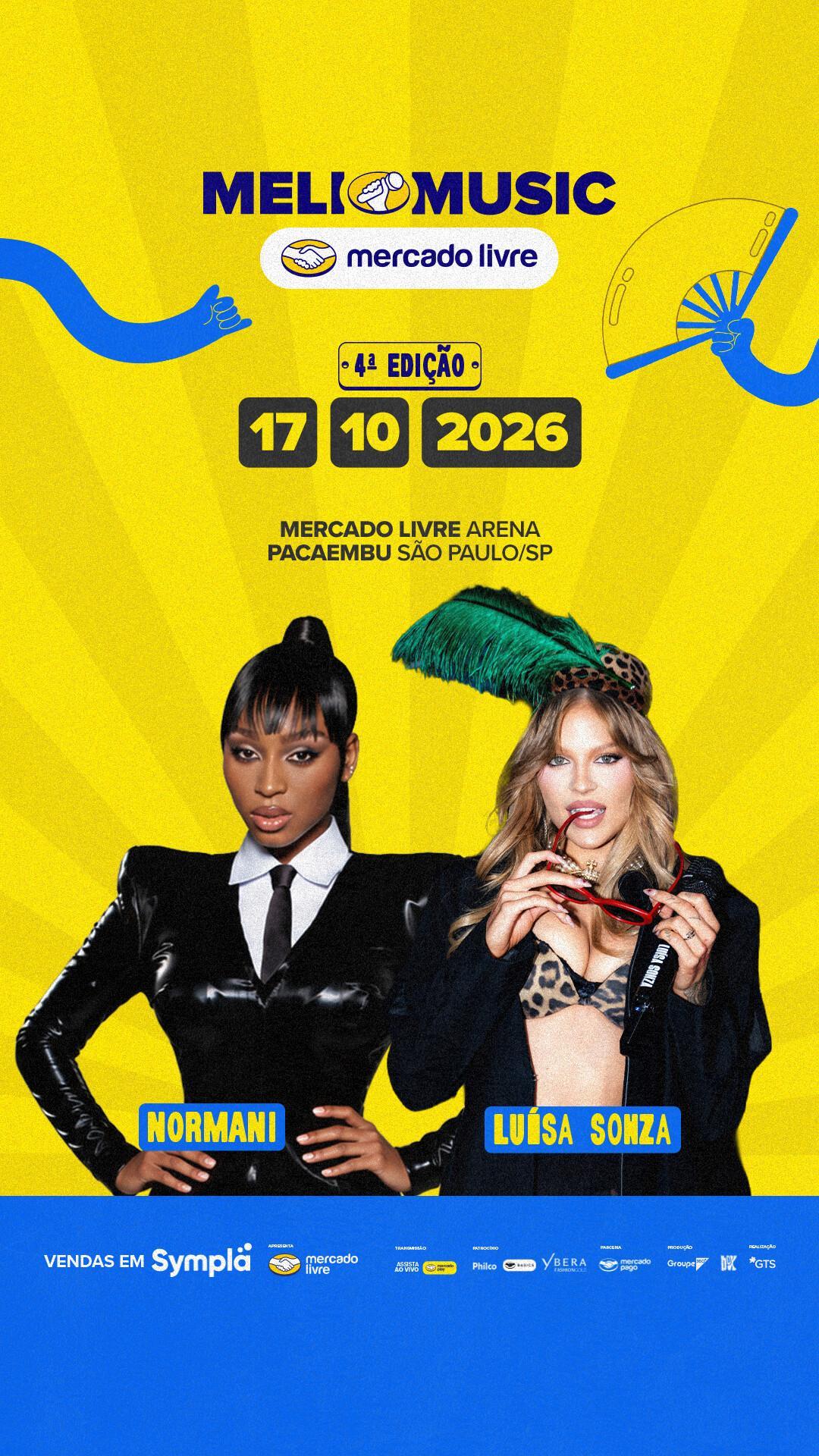 Meli Music anuncia sua primeira atração internacional, Normani, e o retorno de Luísa Sonza ao festival Meli Music anuncia sua primeira atração internacional, Normani, e o retorno de Luísa Sonza ao festival