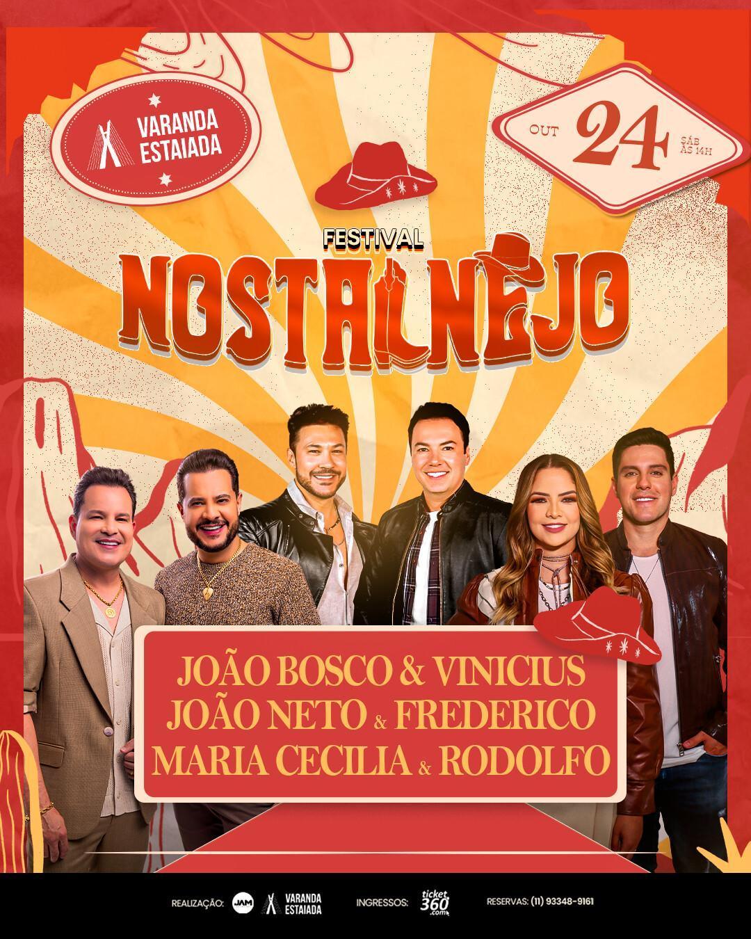 Varanda Estaiada recebe Festival Nostalnejo com grandes nomes do sertanejo romântico Varanda Estaiada recebe Festival Nostalnejo com grandes nomes do sertanejo romântico