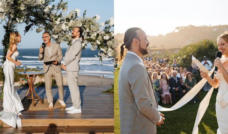 Gabriel O Pensador se casa em cerimônia intimista à beira-mar em Santa Catarina