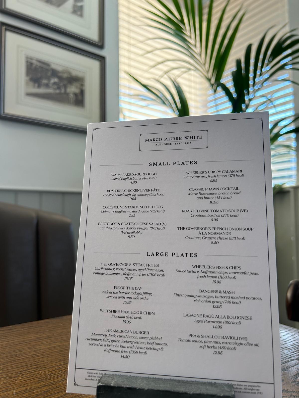 Marco Pierre White Steakhouse New Summer Menu