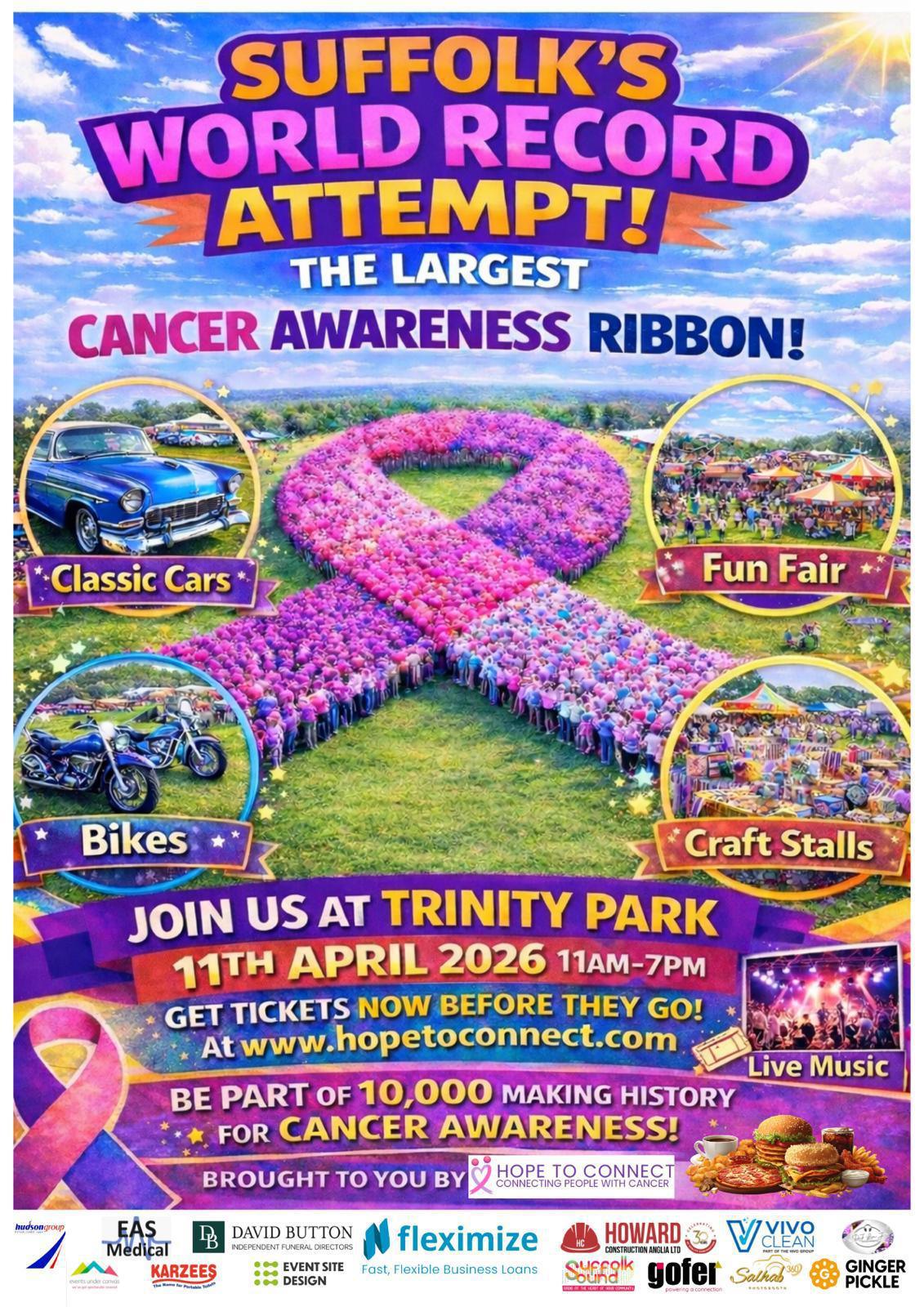 🎗 Suffolk’s 1st Cancer Awareness World Record, Led by Hope To Connect 🎗 Suffolk’s 1st Cancer Awareness World Record, Led by Hope To Connect