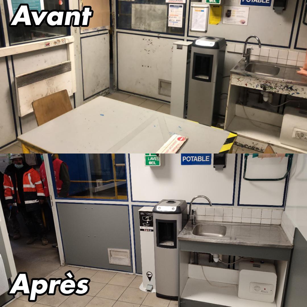 Réfection du réfectoire vernis 8m sur intervention de FO Réfection du réfectoire vernis 8m sur intervention de FO