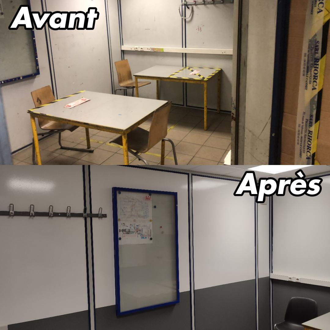 Réfection du réfectoire vernis 8m sur intervention de FO Réfection du réfectoire vernis 8m sur intervention de FO